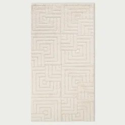 Dywan geometryczny kremowy 80x150 cm
