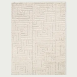 Dywan geometryczny kremowy LA CASA 3D 120x170 cm