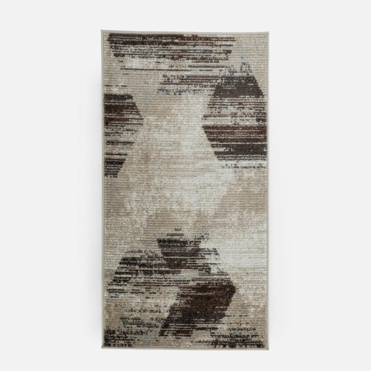 Dywan geometryczny kremowo-brązowy HARMONY 80x150 cm