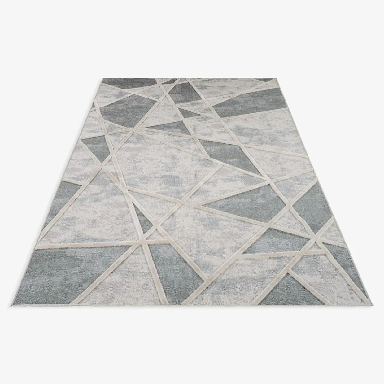 Dywan geometryczny kremowo-szary MADERA 120x170 cm