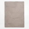 Dywan geometryczny MALAGA 3D, taupe, 120x160 cm