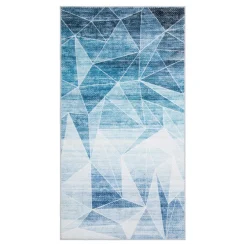 Dywan geometryczny niebieskie trójkąty PUERTO 80x150 cm