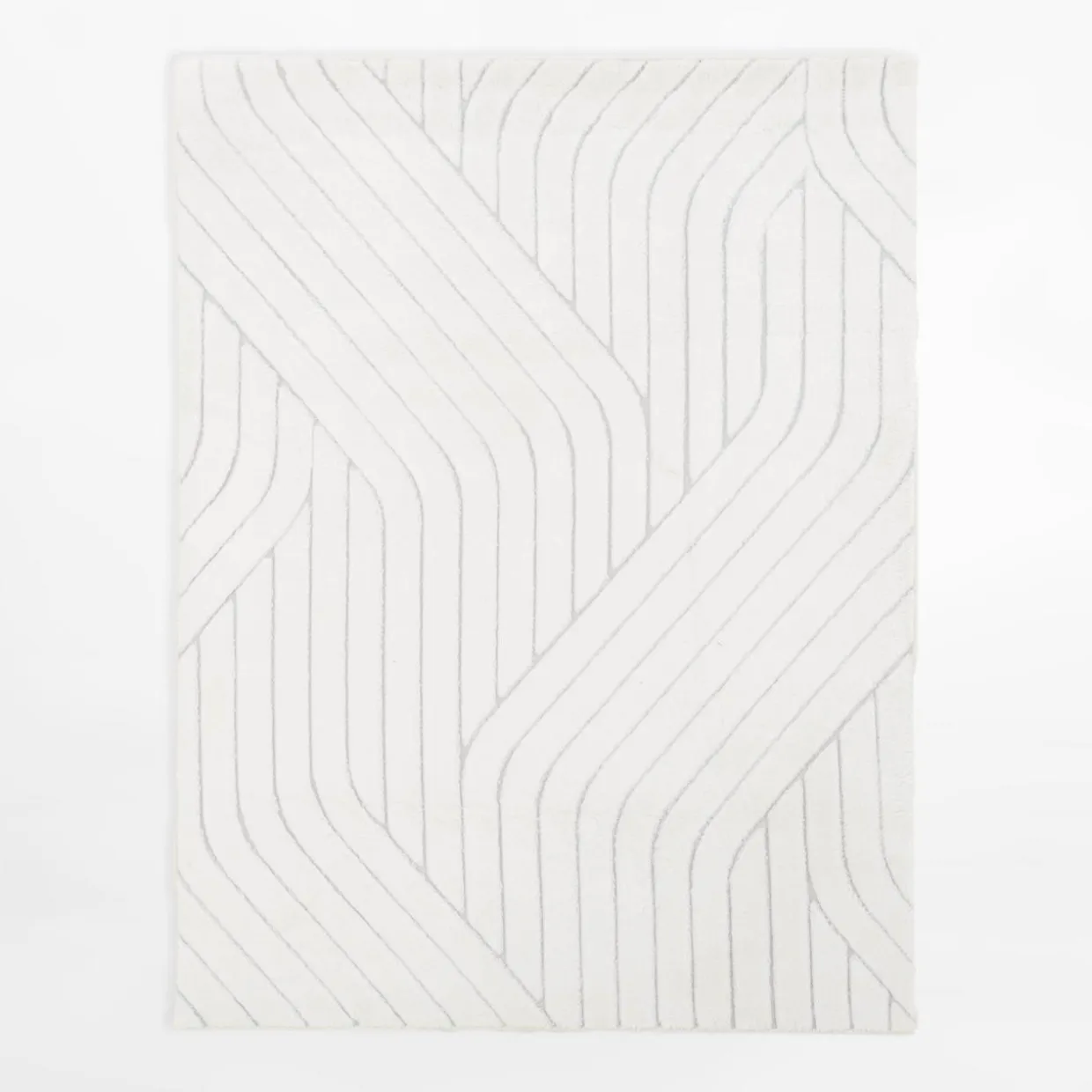 Dywan geometryczny PORTO, biało-kremowy, 120x160 cm