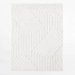 Dywan geometryczny PORTO, biało-kremowy, 160x230 cm