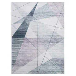 Dywan geometryczny szaroróżowy PUERTO 160x230 cm