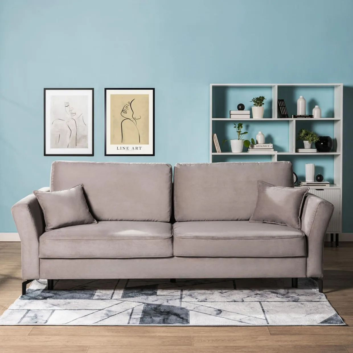 Dywan geometryczny szary marmur PUERTO 160x230 cm