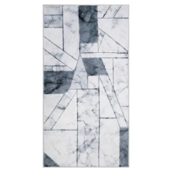 Dywan geometryczny szary marmur PUERTO 80x150 cm