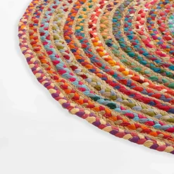 Dywan jutowy BRUGA, kolorowy, okrągły, 100 cm