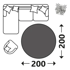 Dywan okrągły beżowy SHAPE 200 cm