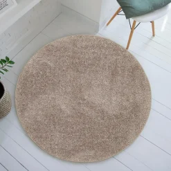 Dywan okrągły taupe CLEVER 130 cm