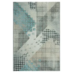 Dywan szaro-turkusowy PATCHWORK MALTA 80x150 cm