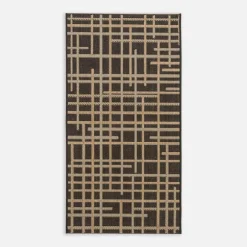 Dywan w kratę czarny JUTA 80x150 cm