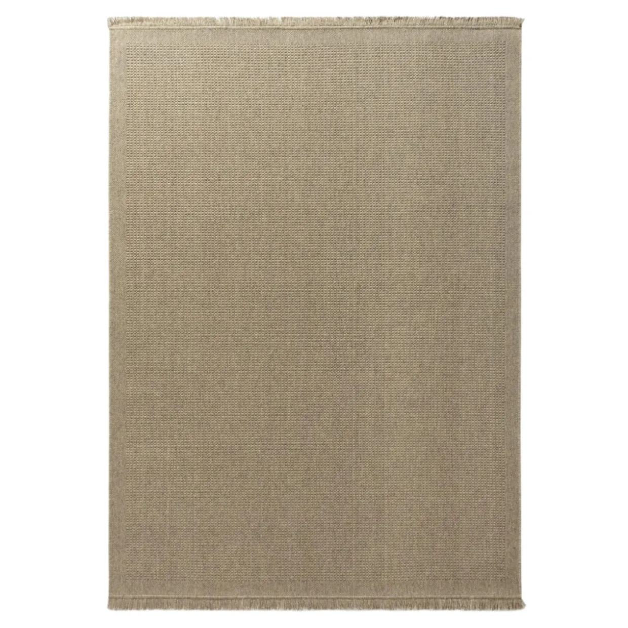 Dywan wełniany z frędzlami beżowy WOOL 160x230 cm