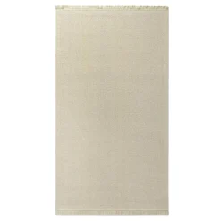 Dywan wełniany z frędzlami jasnobeżowy WOOL 80x150 cm