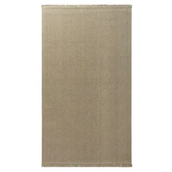 Dywan wełniany z frędzlami beżowy WOOL 80x150 cm