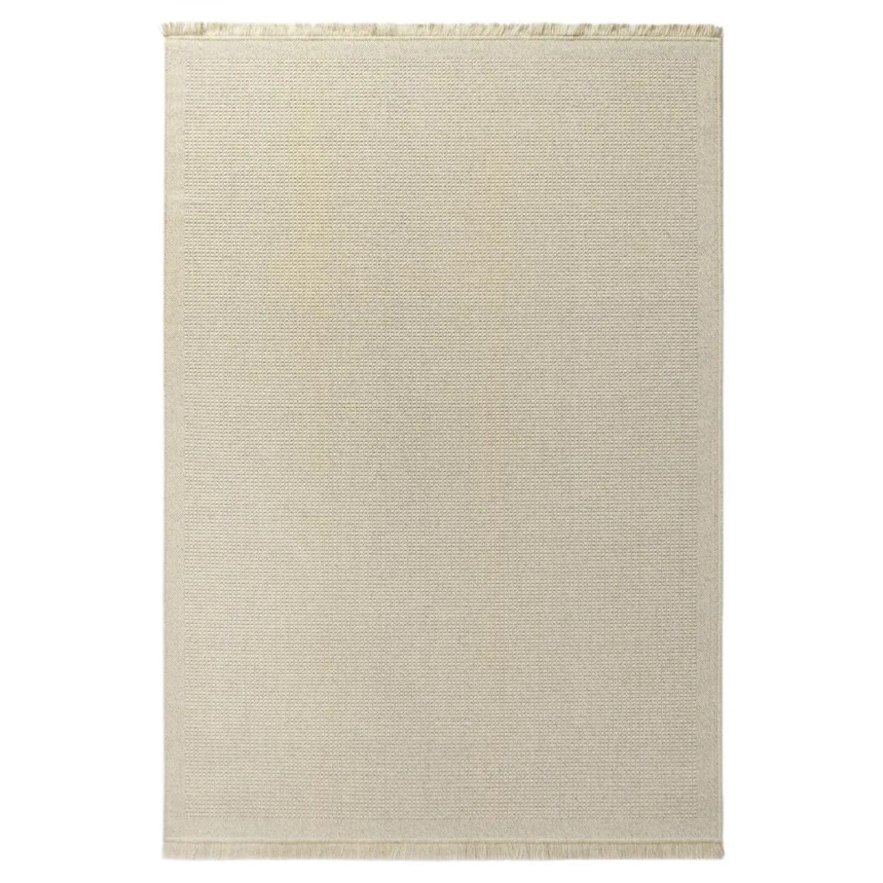 Dywan wełniany z frędzlami jasnobeżowy WOOL 120x170 cm