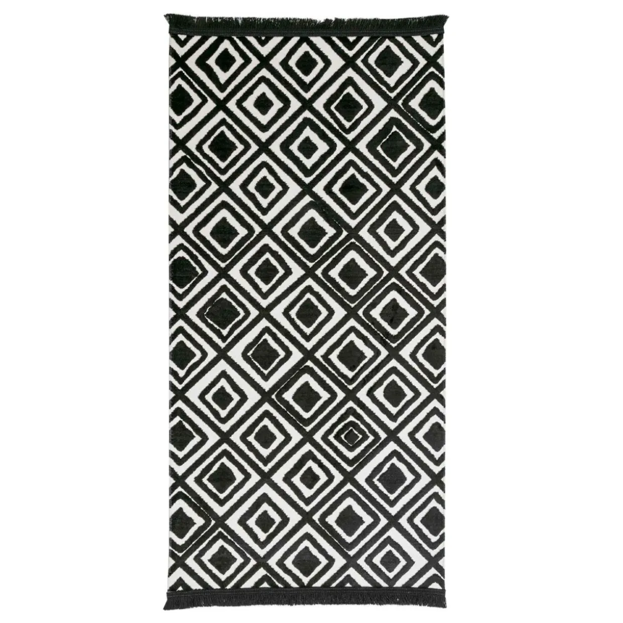 Dywan z połyskującym wzorem 3D czarne romby ETNA 80x150 cm