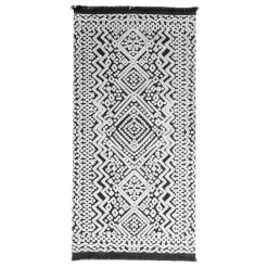 Dywan z połyskującym wzorem 3D czarne frędzle ETNA 80x150 cm