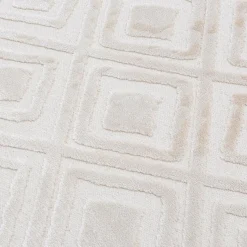 Dywan z połyskującym wzorem 3D beżowe romby ETNA 80x150 cm
