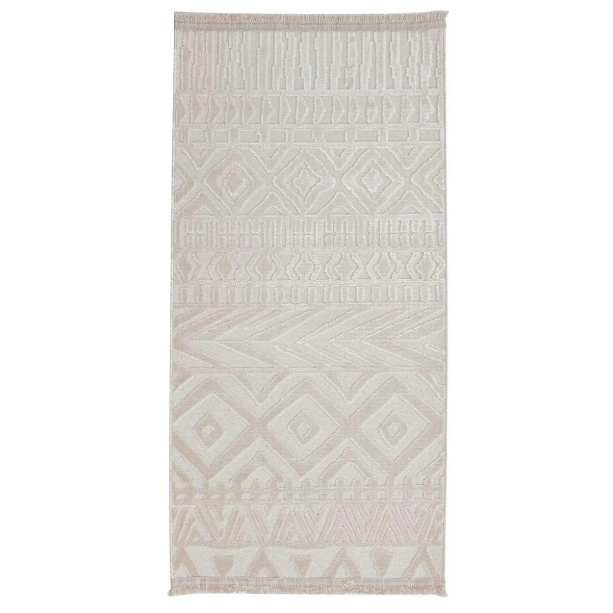 Dywan z połyskującym wzorem 3D beżowy ETNA 80x150 cm