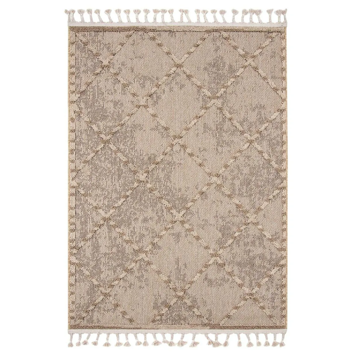 Dywan zewnętrzny beżowe romby BOUCLE 160x230 cm