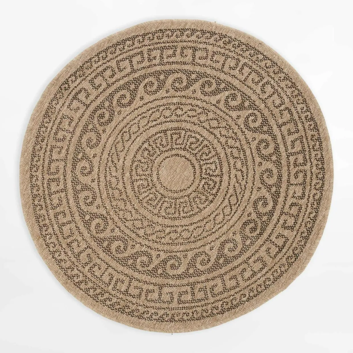 Dywan zewnętrzny COMILLA, ornament, beżowo-czarny, 120 cm