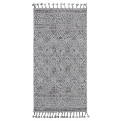 Dywan zewnętrzny szary karo BOUCLE 80x150 cm