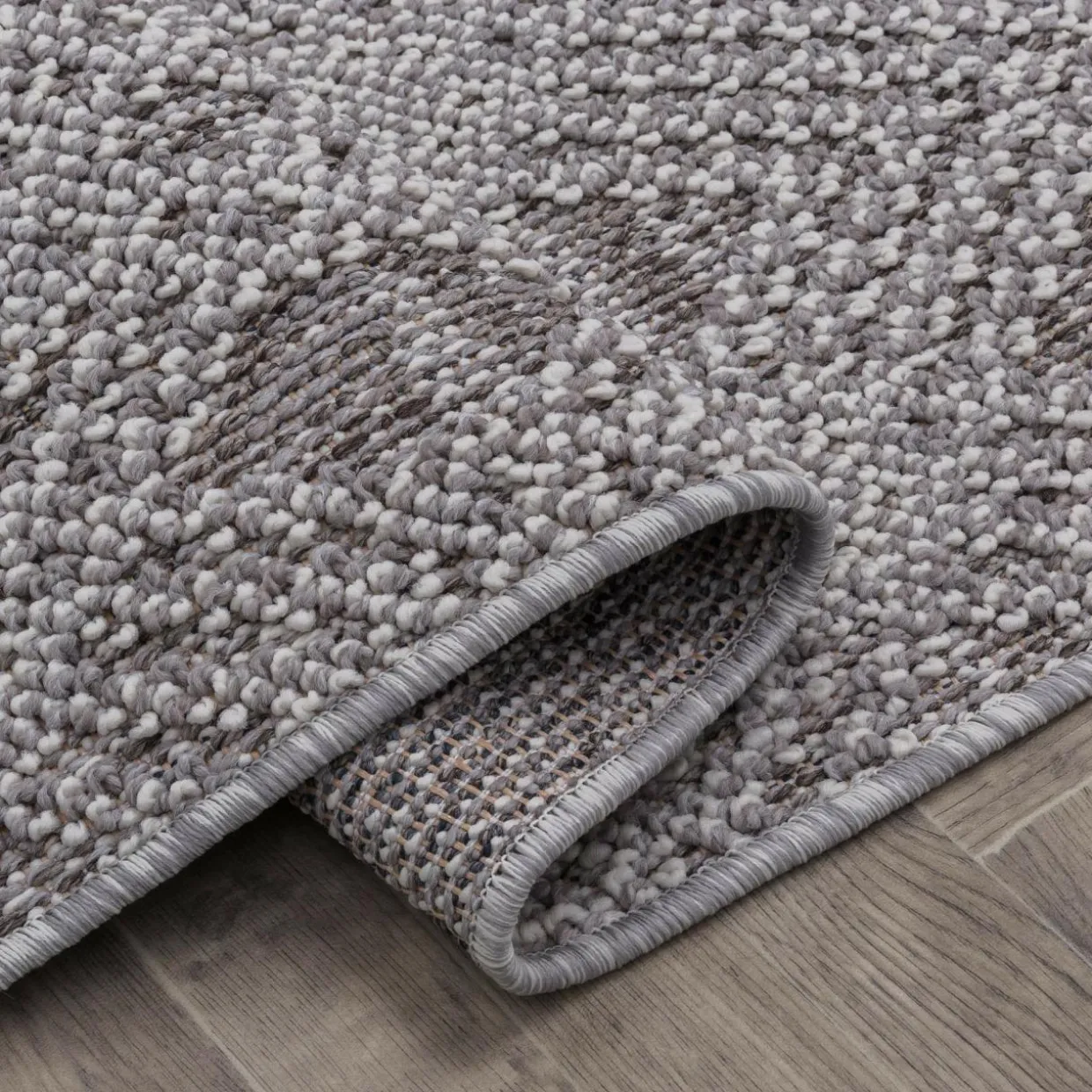 Dywan zewnętrzny szary karo BOUCLE 120x170 cm