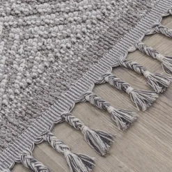 Dywan zewnętrzny szary karo BOUCLE 120x170 cm