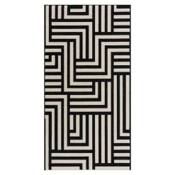 Dywan zewnętrzny z czarnym wzorem STIARNA 80x150 cm