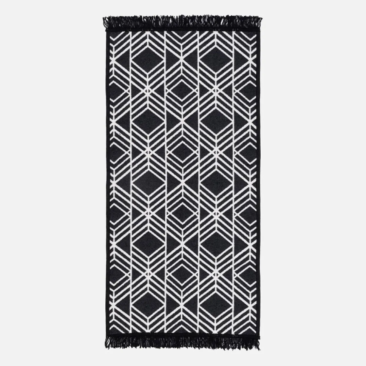 Dywanik geometryczny czarno-biały ALBORG 50x80 cm