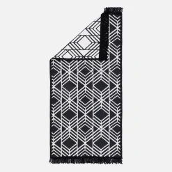 Dywanik geometryczny czarno-biały ALBORG 50x80 cm