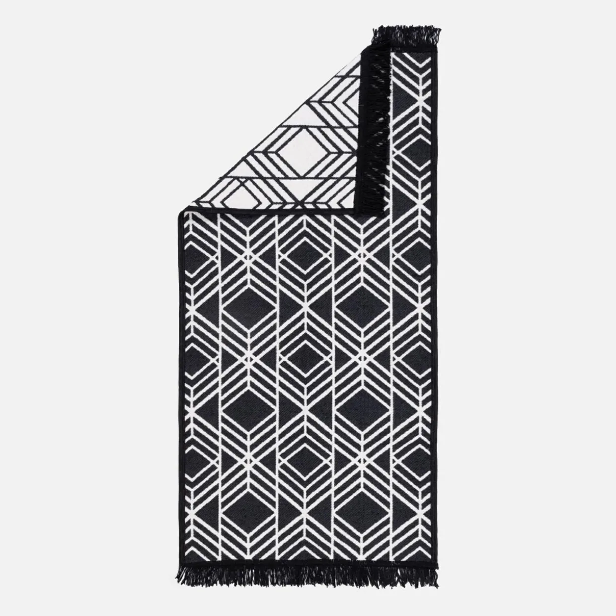Dywanik geometryczny czarno-biały ALBORG 50x80 cm