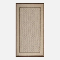 Dywanik geometryczny z ramką LOTUS, beżowy, 60x110 cm