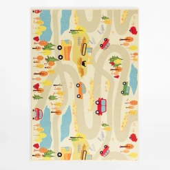 Dywanik STELLA, ulice, beżowy, 80x100 cm