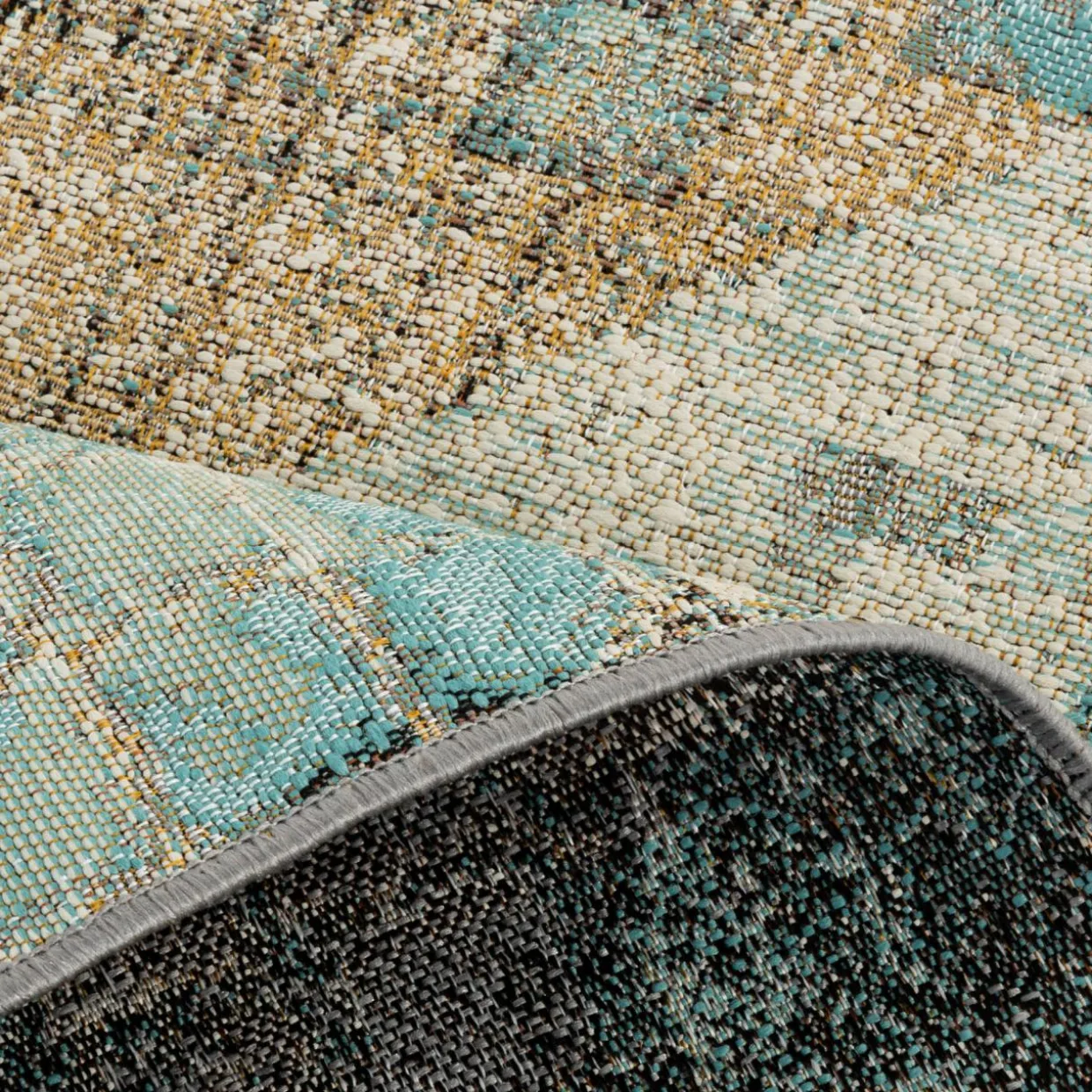 Dywanik szaro-turkusowy PATCHWORK MALTA 60x100 cm