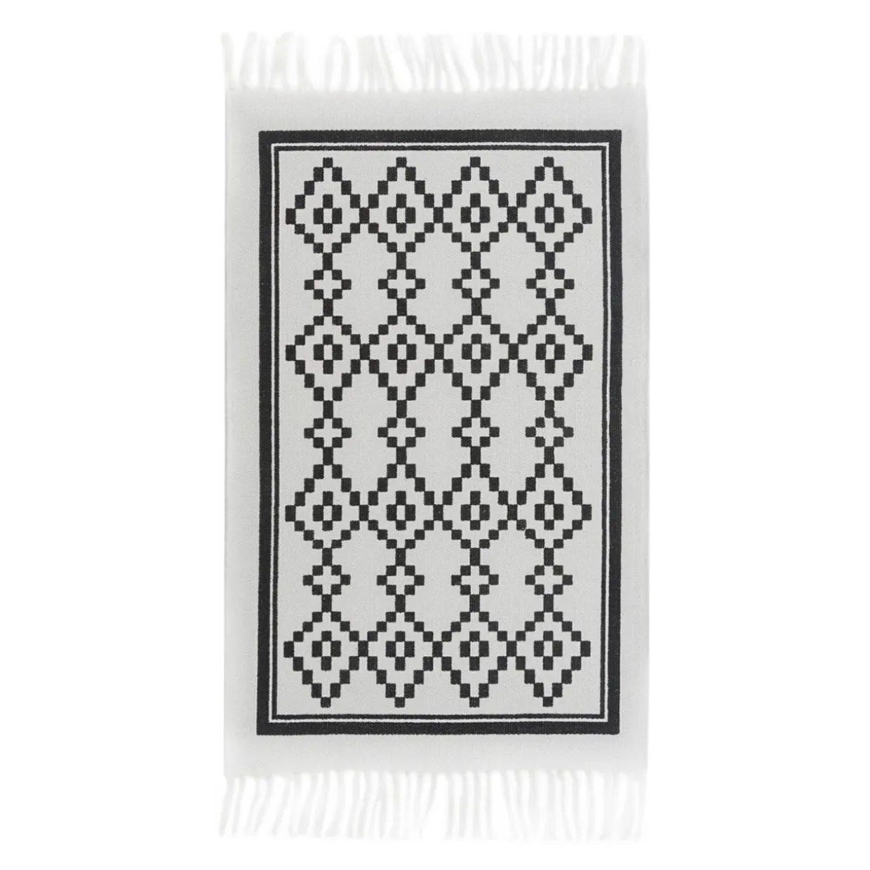 Dywanik w romby biało-czarny SCANDI 50x80 cm