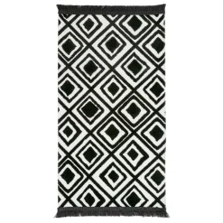 Dywanik z połyskującym wzorem 3D czarne romby ETNA 60x100 cm