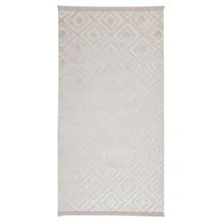 Dywanik z połyskującym wzorem 3D beżowe romby ETNA 60x100 cm