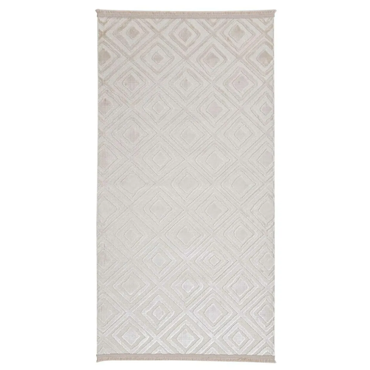 Dywanik z połyskującym wzorem 3D beżowe romby ETNA 60x100 cm