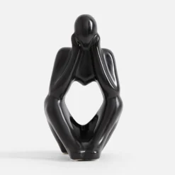 Figurka dekoracyjna czarna MYŚLĄCY CZŁOWIEK 19 cm