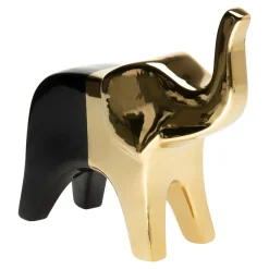 Figurka dekoracyjna czarno-złota SŁOŃ 20 cm