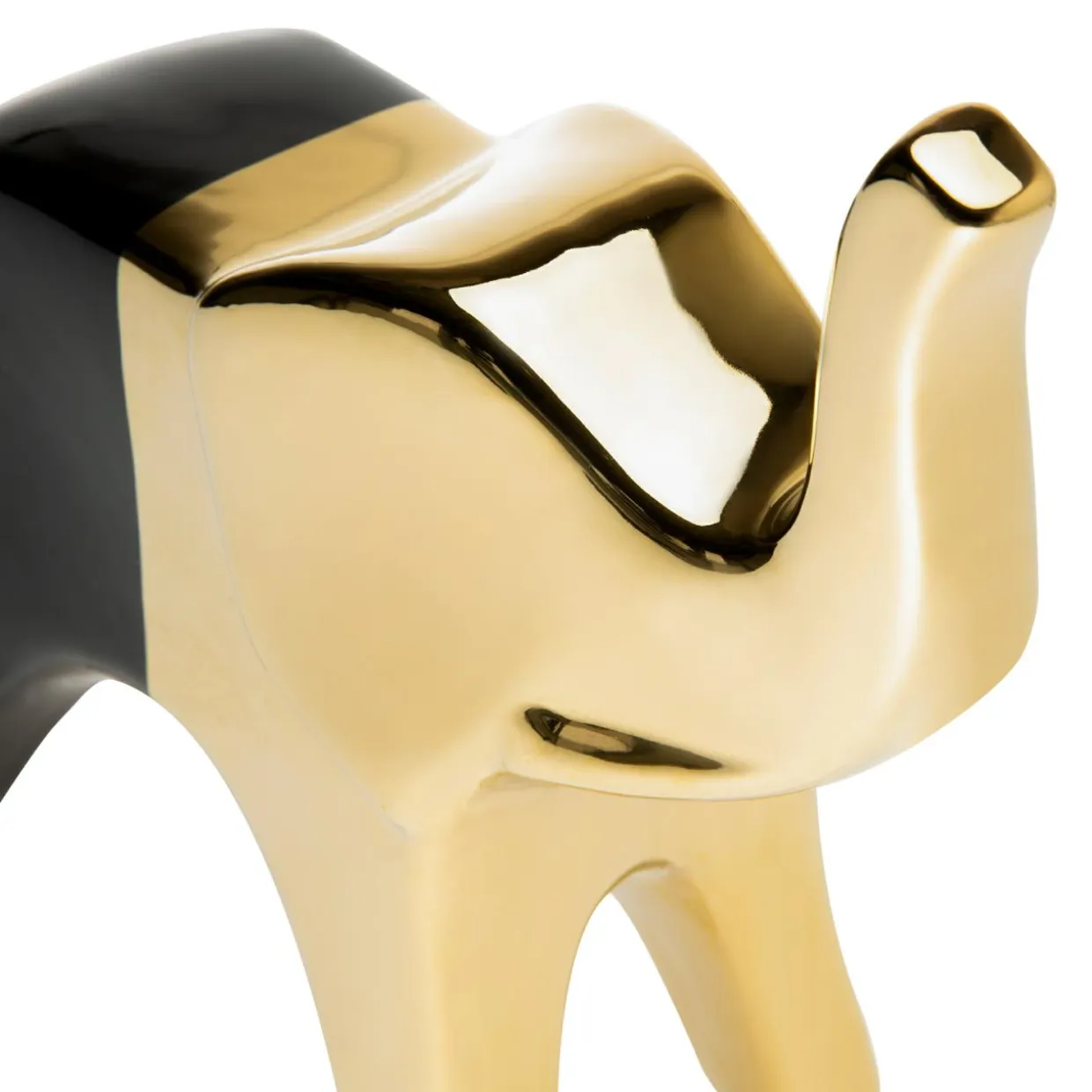 Figurka dekoracyjna czarno-złota SŁOŃ 20 cm