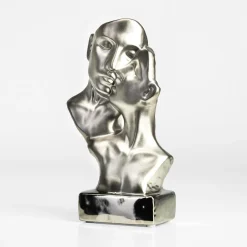Figurka dekoracyjna srebrna FACES 21 cm