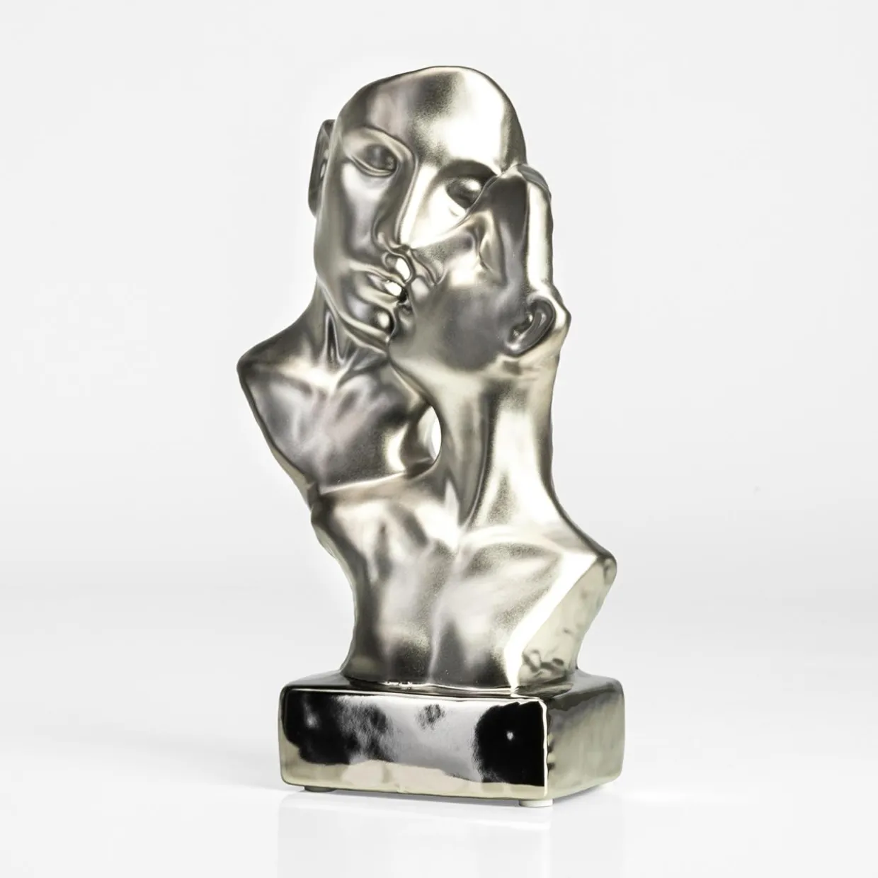 Figurka dekoracyjna srebrna FACES 21 cm