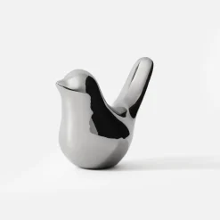 Figurka dekoracyjna srebrna PTAK 8 cm