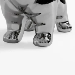Figurka dekoracyjna srebrna PIES 20 cm