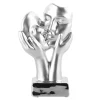 Figurka dekoracyjna srebrna FACES 20 cm