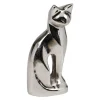 Figurka dekoracyjna srebrny KOT 22 cm
