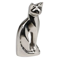 Figurka dekoracyjna srebrny KOT 22 cm